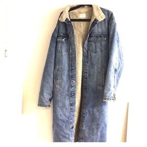 FEAR OF GOD denim deckcoat, sherpa lined
